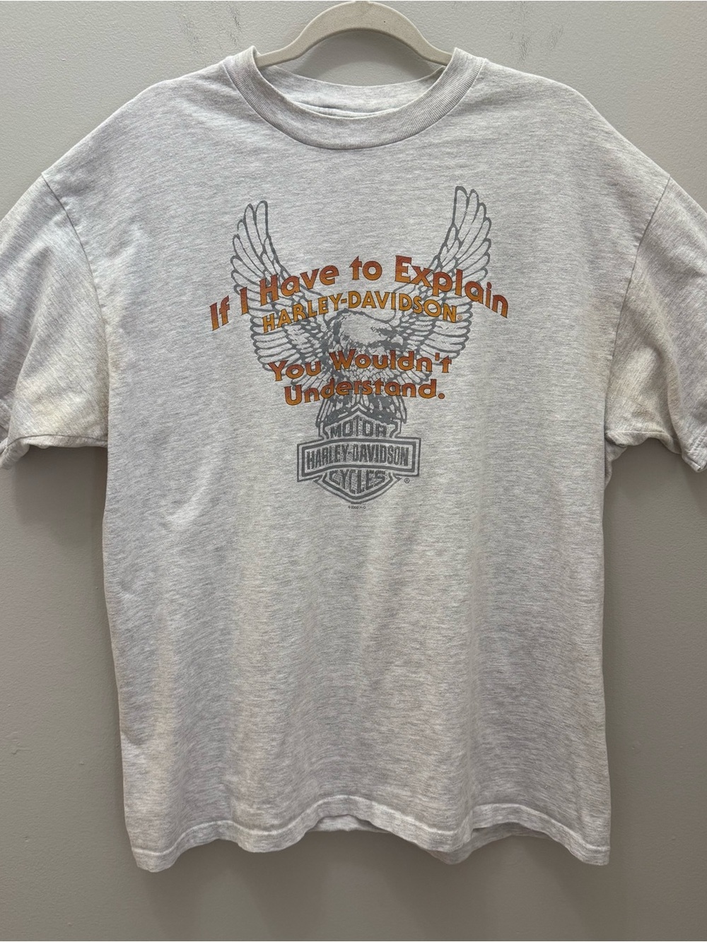 Harley-Davidson Vintage Wisconsin Light Gray Graphic Tee - Winged Logo Mens XL